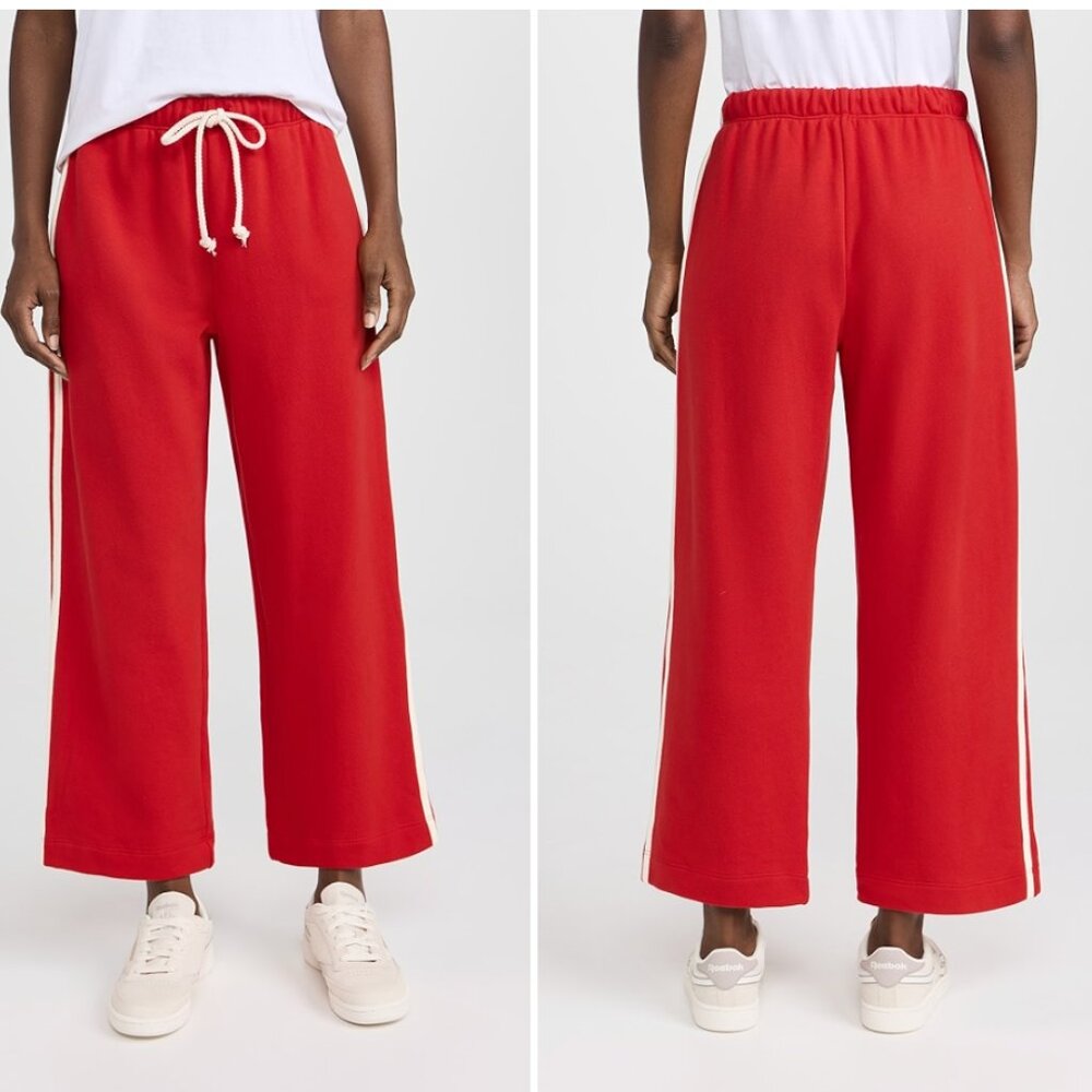 DONNI.  Stripe Eco Terry Sweatpants S tomato red